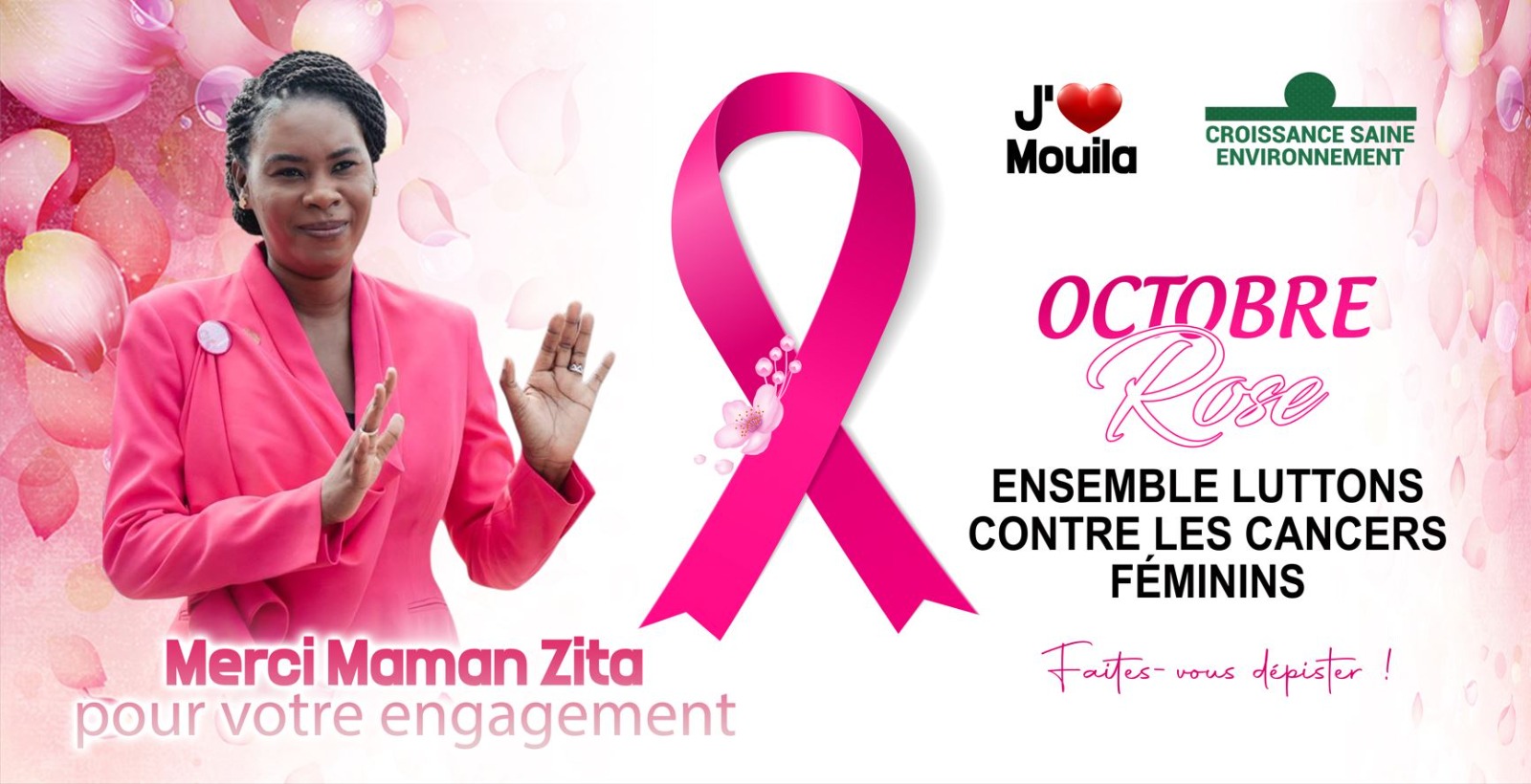 Octobre Rose: J'aime Mouila et Croissance Saine mobilisent 300 femmes ce samedi 25 à Mouila